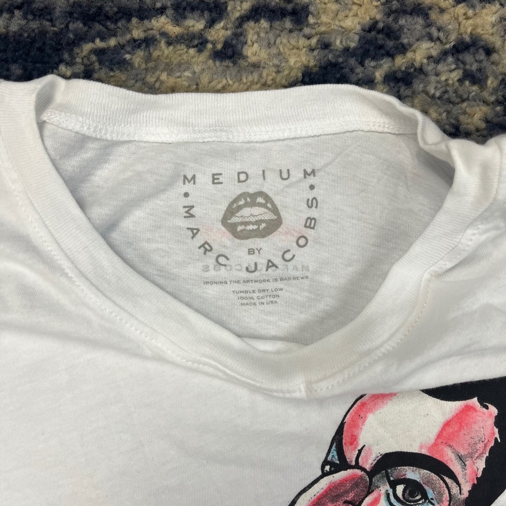 Marc Jacobs x Gerald Scarfe White Graphic T-Shirt Medium M7000229-100 NWT - Picture 6 of 8